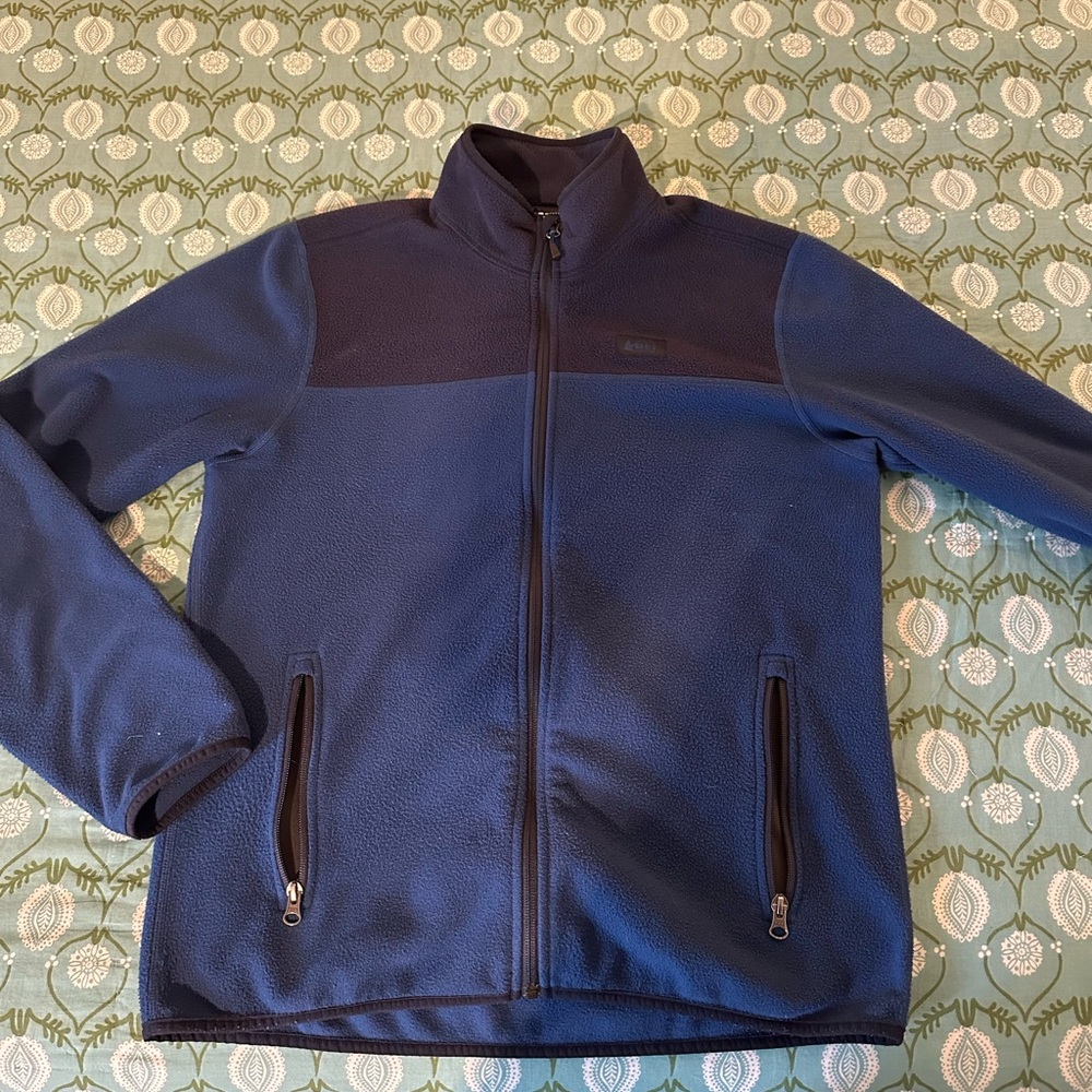 REI Co-op Trail Made Fleece, size medium, and color blue.
